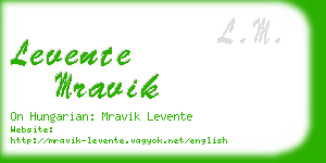 levente mravik business card